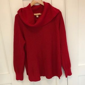 Michael Kors chunky red cowl neck sweater XL